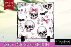 Cute Ghost Slate PNG - Spooky Halloween Square Slate Product Image 1