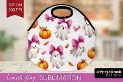 Cute Ghost Lunch Bag - Spooky Halloween Lunch Bug PNG Product Image 1