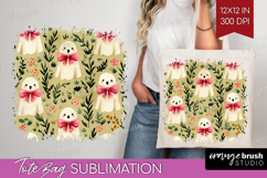 Cute Ghost Tote Bag - Spooky Halloween Tote Bag PNG Product Image 1