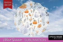 Cute Ghost Wind Spinner Sublimation PNG - Spooky Halloween Product Image 1