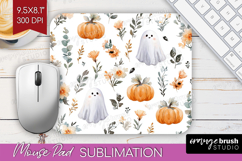 Cute Ghost Mouse Pad Sublimation - Spooky Halloween Mousepad Product Image 1