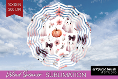 Cute Ghost Wind Spinner Sublimation PNG - Spooky Halloween Product Image 1