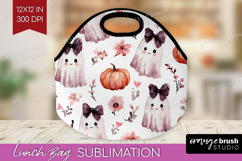 Cute Ghost Lunch Bag - Spooky Halloween Lunch Bug PNG Product Image 1