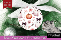 Cute Ghost Ornament PNG - Spooky Halloween PNG Sublimation Product Image 1