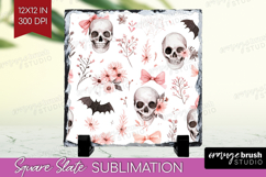 Cute Ghost Slate PNG - Spooky Halloween Square Slate Product Image 1