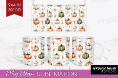 Cute Ghost Mug Wrap - Spooky Halloween Mug PNG Sublimation Product Image 1