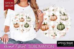 Cute Ghost Round Tshirt Background - Spooky Halloween PNG Product Image 1