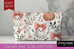 Cute Ghost Cosmetic Bag - Spooky Halloween Makeup Bag PNG Product Image 1