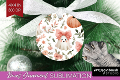 Cute Ghost Ornament PNG - Spooky Halloween PNG Sublimation Product Image 1