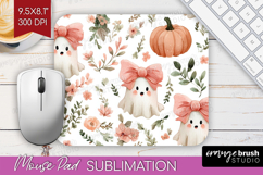Cute Ghost Mouse Pad Sublimation - Spooky Halloween Mousepad Product Image 1