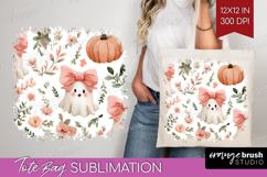 Cute Ghost Tote Bag - Spooky Halloween Tote Bag PNG Product Image 1