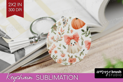 Cute Ghost Keychain PNG - Spooky Halloween Keychain Product Image 1