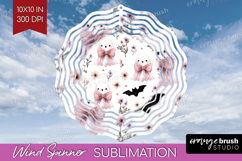 Cute Ghost Wind Spinner Sublimation PNG - Spooky Halloween Product Image 1