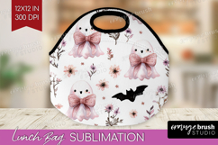 Cute Ghost Lunch Bag - Spooky Halloween Lunch Bug PNG Product Image 1