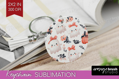 Cute Ghost Keychain PNG - Spooky Halloween Keychain Product Image 1