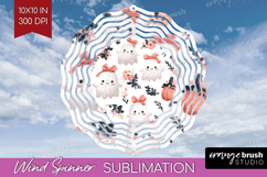 Cute Ghost Wind Spinner Sublimation PNG - Spooky Halloween Product Image 1