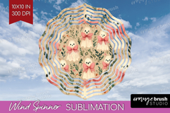 Cute Ghost Wind Spinner Sublimation PNG - Spooky Halloween Product Image 1