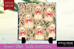 Cute Ghost Slate PNG - Spooky Halloween Square Slate Product Image 1