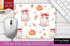 Cute Ghost Mouse Pad Sublimation - Spooky Halloween Mousepad Product Image 1