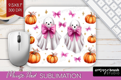 Cute Ghost Mouse Pad Sublimation - Spooky Halloween Mousepad Product Image 1