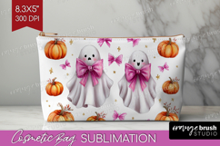 Cute Ghost Cosmetic Bag - Spooky Halloween Makeup Bag PNG Product Image 1