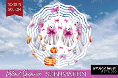 Cute Ghost Wind Spinner Sublimation PNG - Spooky Halloween Product Image 1