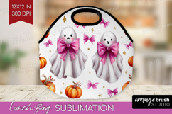 Cute Ghost Lunch Bag - Spooky Halloween Lunch Bug PNG Product Image 1