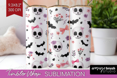 Cute Ghost Tumbler Wrap - Spooky Halloween Tumbler PNG Product Image 1