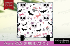 Cute Ghost Slate PNG - Spooky Halloween Square Slate Product Image 1
