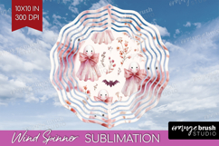 Cute Ghost Wind Spinner Sublimation PNG - Spooky Halloween Product Image 1