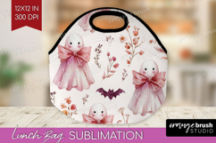 Cute Ghost Lunch Bag - Spooky Halloween Lunch Bug PNG Product Image 1