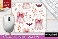 Cute Ghost Mouse Pad Sublimation - Spooky Halloween Mousepad Product Image 1