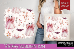 Cute Ghost Tote Bag - Spooky Halloween Tote Bag PNG Product Image 1