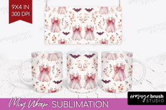 Cute Ghost Mug Wrap - Spooky Halloween Mug PNG Sublimation Product Image 1