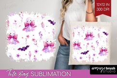Cute Ghost Tote Bag - Spooky Halloween Tote Bag PNG Product Image 1