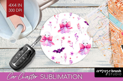Cute Ghost Car Coaster - Spooky Halloween Coaster PNG Product Image 1