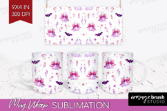 Cute Ghost Mug Wrap - Spooky Halloween Mug PNG Sublimation Product Image 1