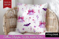 Cute Ghost Pillow Sublimation - Spooky Halloween Pillow PNG Product Image 1