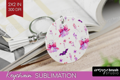 Cute Ghost Keychain PNG - Spooky Halloween Keychain Product Image 1