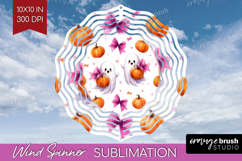 Cute Ghost Wind Spinner Sublimation PNG - Spooky Halloween Product Image 1