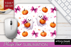 Cute Ghost Mouse Pad Sublimation - Spooky Halloween Mousepad Product Image 1