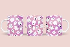 ghost pattern pink purple watercolor halloween coffee mug sublimation wrap glass mug wrap svg presized for 11oz and 15oz glass mug are sublimation fil