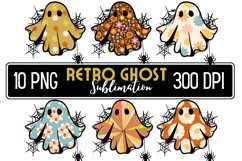 Retro Ghost png bundle, Retro Ghost sublimation, Halloween Product Image 2