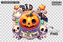 halloween bad to the bone png, bad to the bone pumpkin clipart, skeleton halloween saying, edgy halloween pumpkin art, pumpkin with skeleton phrase, bad to the bone design halloween, funny skeleton halloween png, cute spooky halloween clipart, halloween s