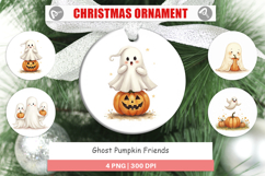 Ornament Watercolor Ghost Pumpkin Friends Product Image 1