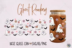 Halloween Glass Wrap svg, Ghost Libbey Glass Svg, Halloween Product Image 1