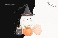 Cute Halloween Ghost Set Clipart | Halloween PNG Product Image 2