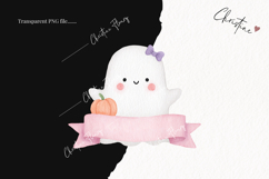 Cute Halloween Ghost Sign Clipart | Halloween PNG Product Image 2