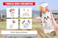 Tumbler Watercolor Ghost Spooky Balloons Product Image 1