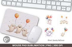 Mouse Pad Watercolor Ghost Spooky Balloons Product Image 1
